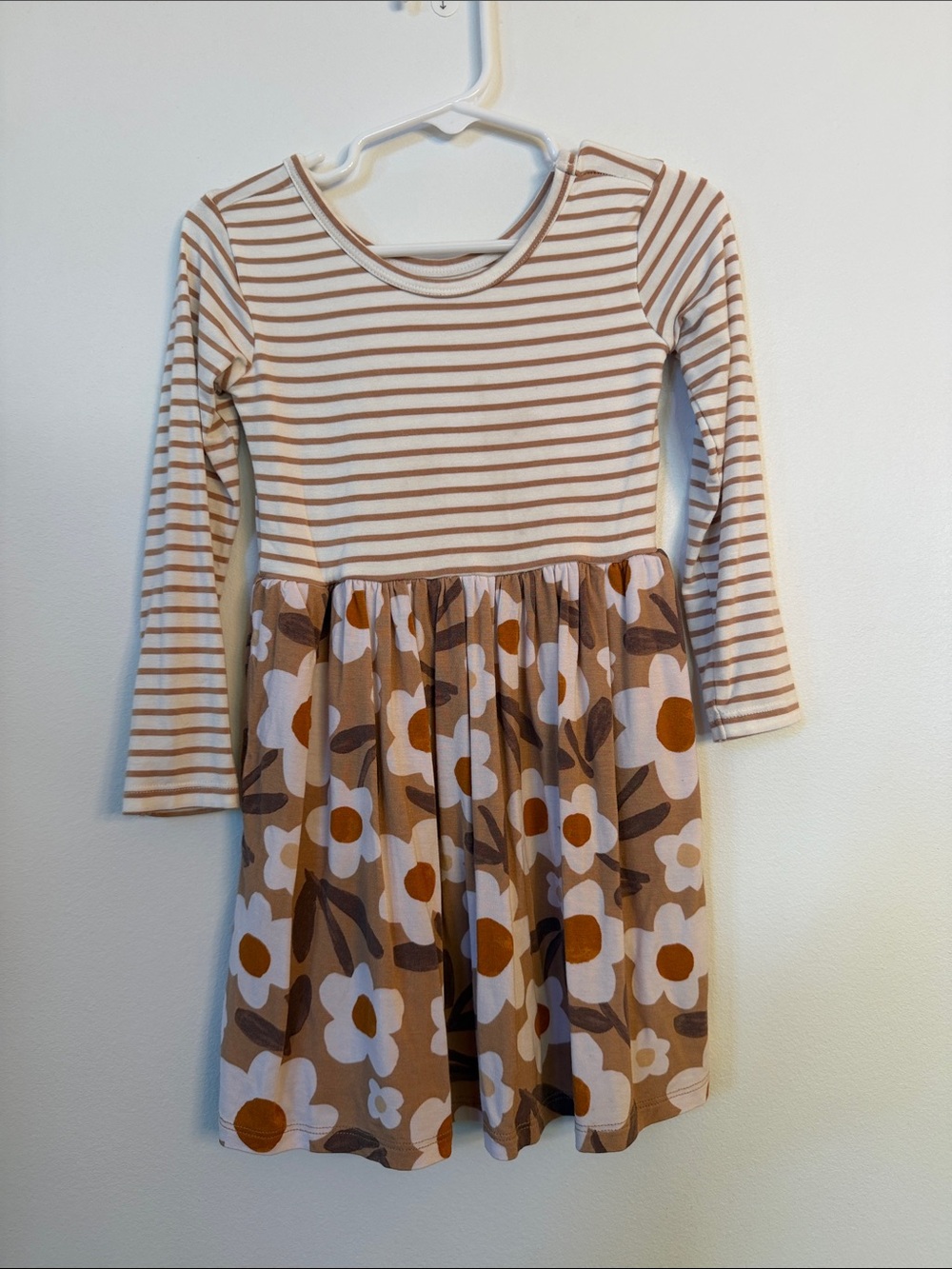 Little Sleepies Striped Floral Long-Sleeve Dress